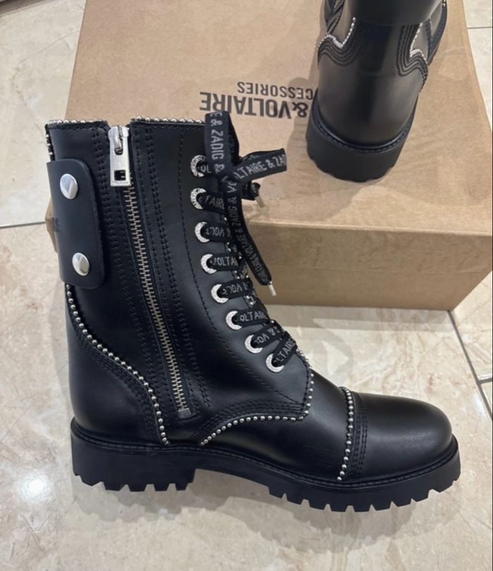 Bottines zadig&voltaire cuir noir - photo numéro 4