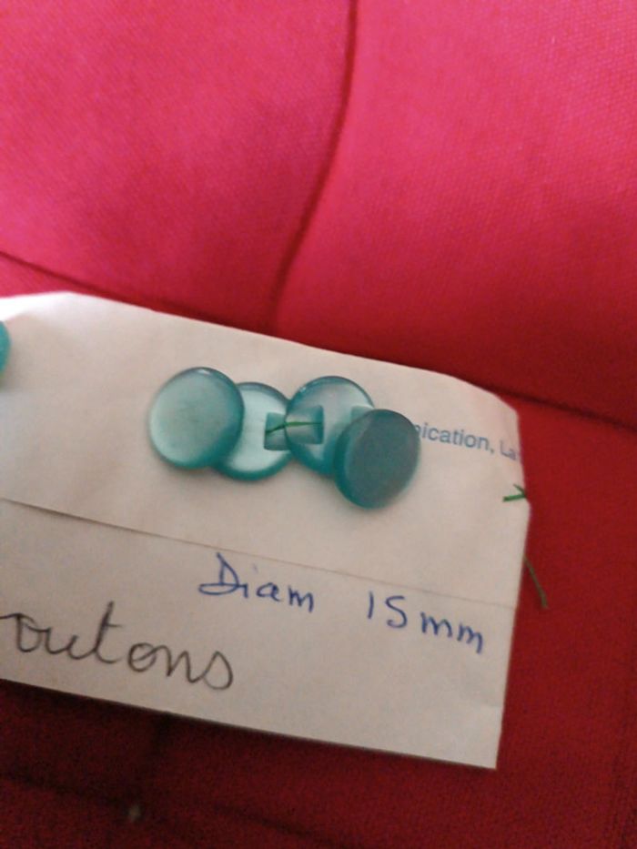Lot 5 boutons turquoise - photo numéro 3