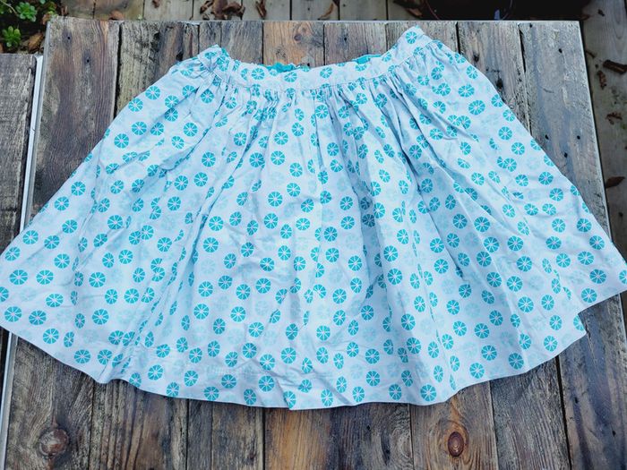 Magnifique jupe réversible 🏵 Okaïdi, tons bleu turquoise/vert, 12 ans - photo numéro 2