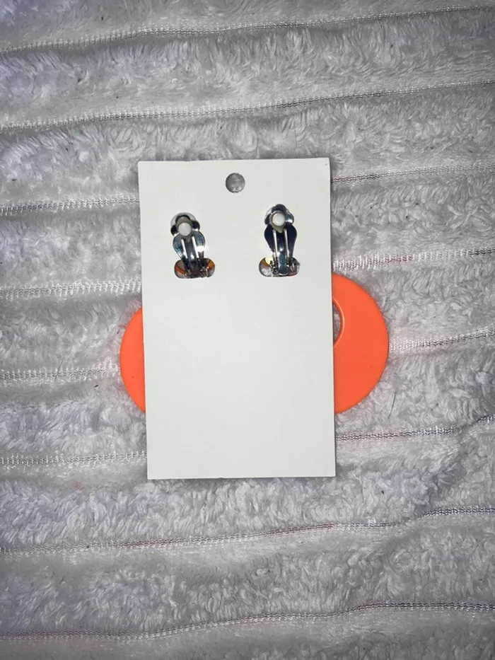 Boucles d’oreilles fantaisie orange - photo numéro 2