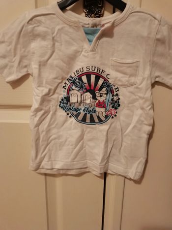 T-shirt manches courtes blancs avec motif