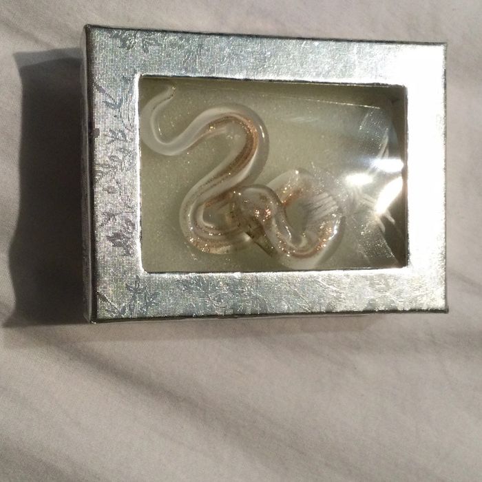 Collier verre blanc et or - photo numéro 3