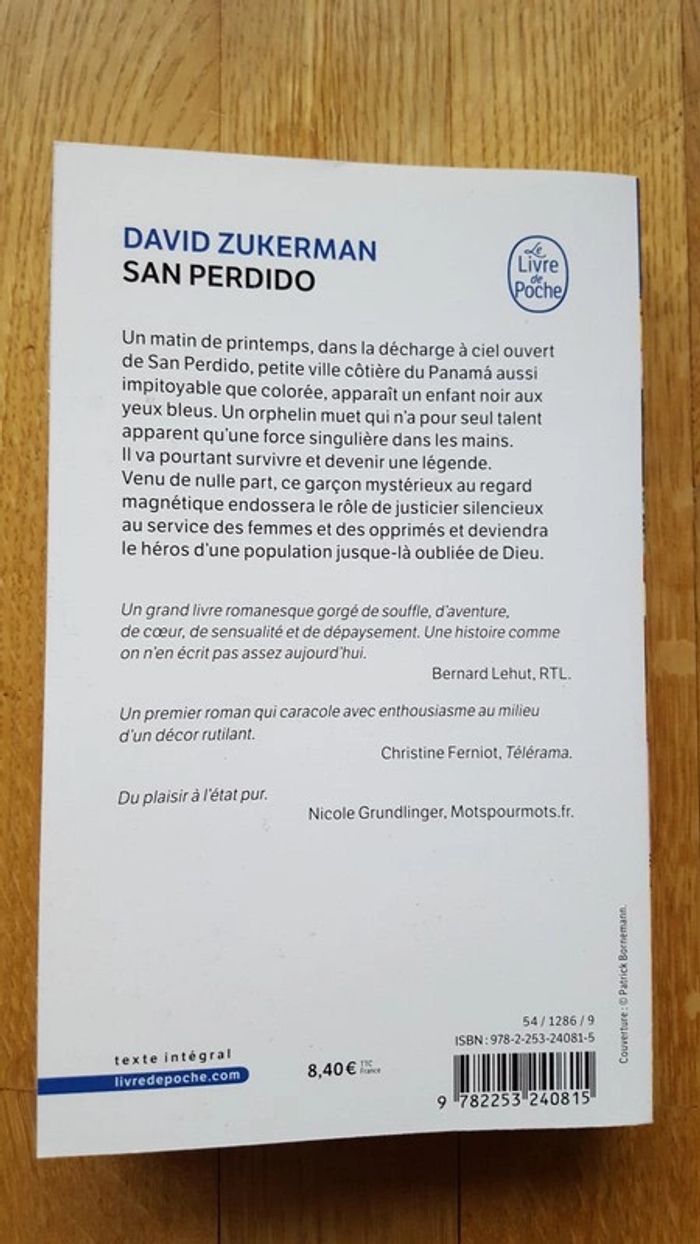 Livre « San Perdido » de David Zukerman - V92B - photo numéro 2