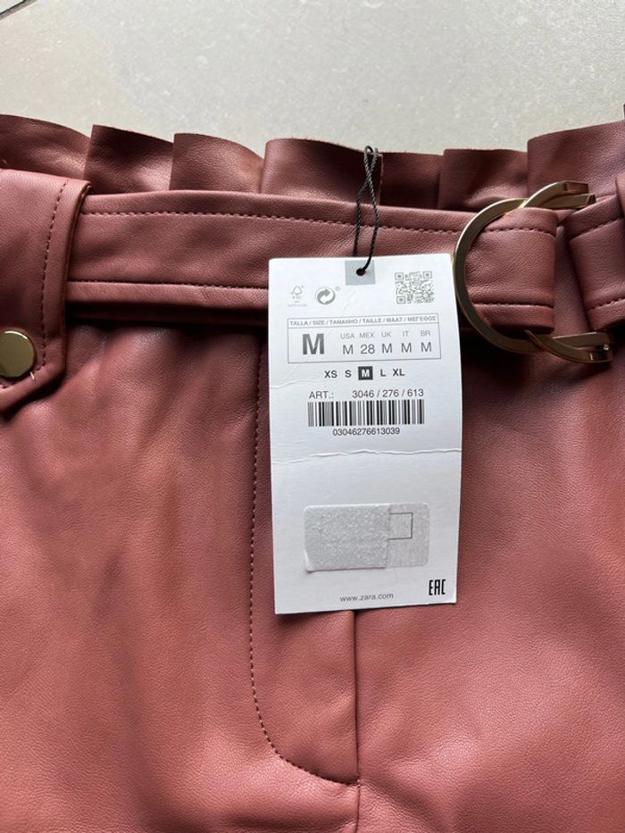 Jupe en simili cuir cognac Zara M neuve - photo numéro 5