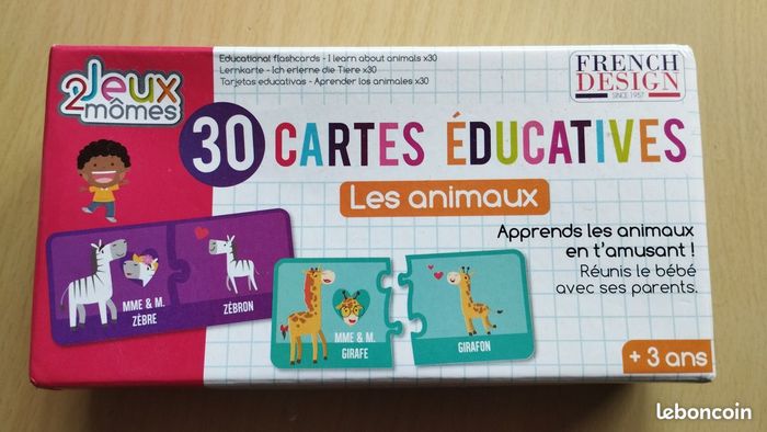 Jeux cartes éducatives les animaux Jeux 2Mômes