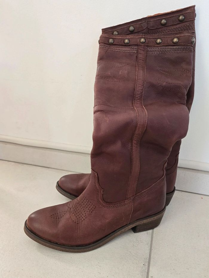 Bottes style santiags marron - photo numéro 2