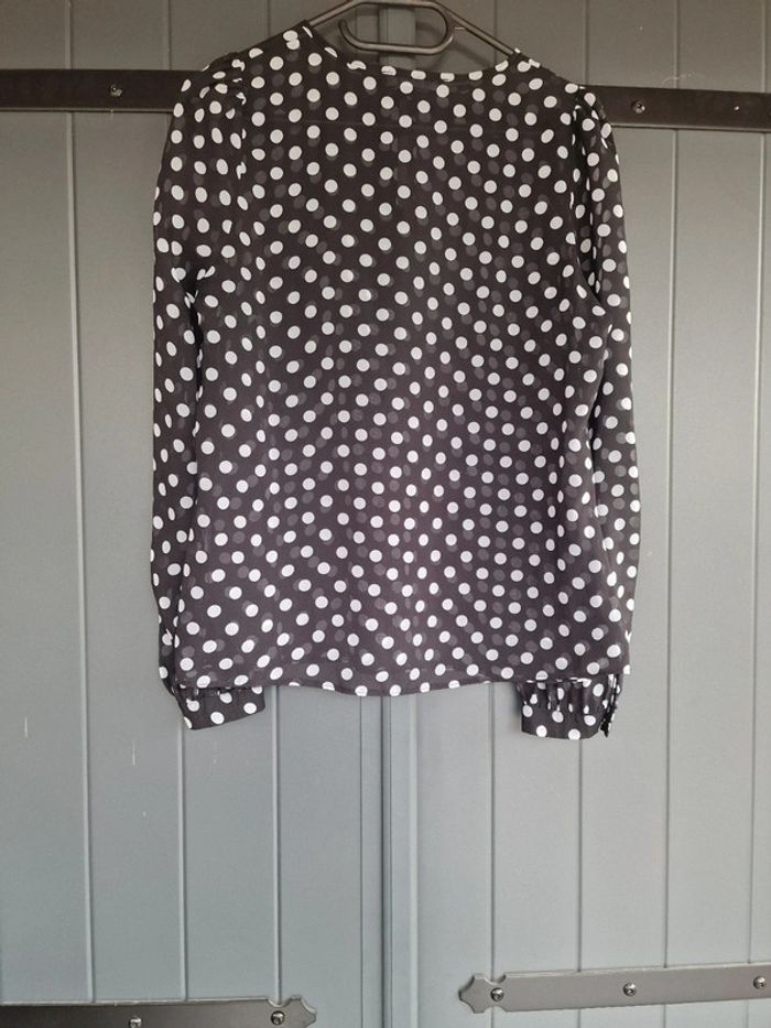 Blouse transparente noir a pois - photo numéro 8
