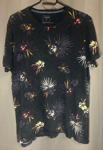 Tee-shirt »Jules »bleu marine et fleurs multicolores