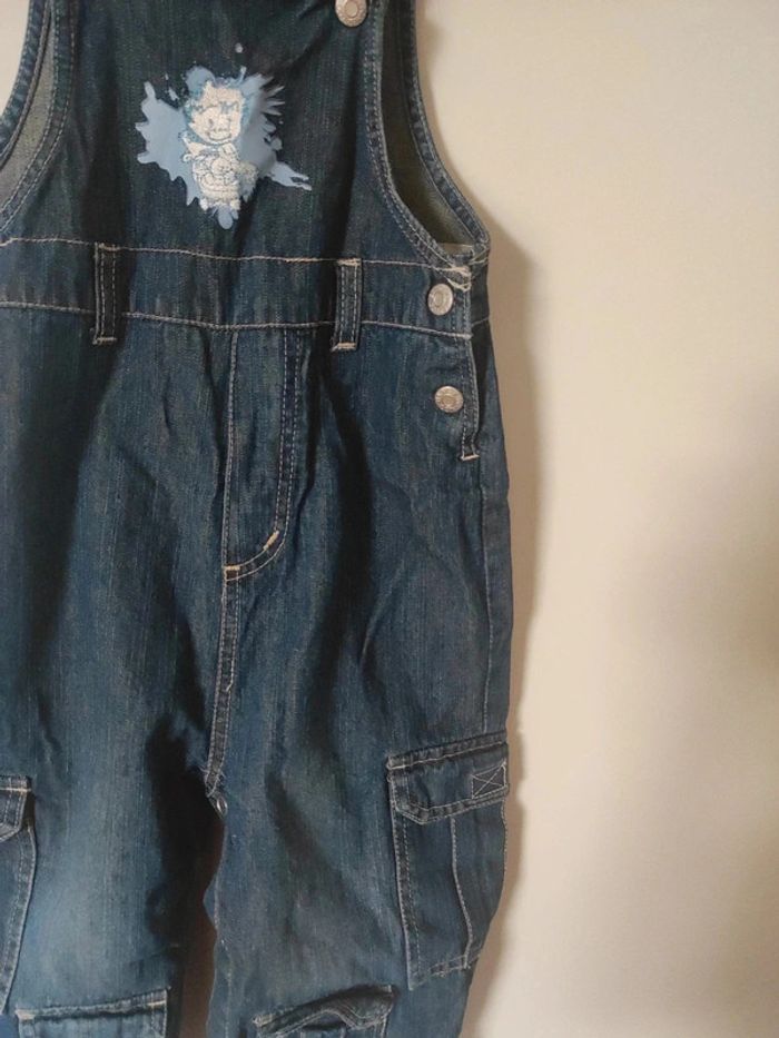 Salopette en Jean bleu blanc Kimbaloo - photo numéro 4