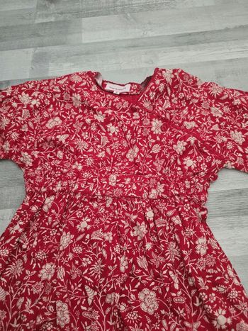 Robe imprimée fleurs rouge et blanc