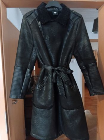 Manteau automne hiver noir doublé