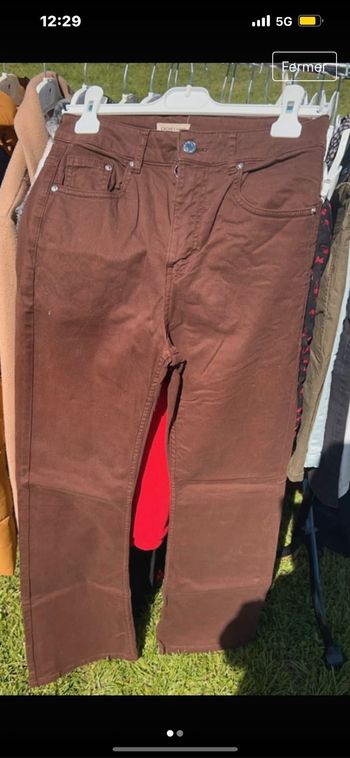 Jean large marron femme