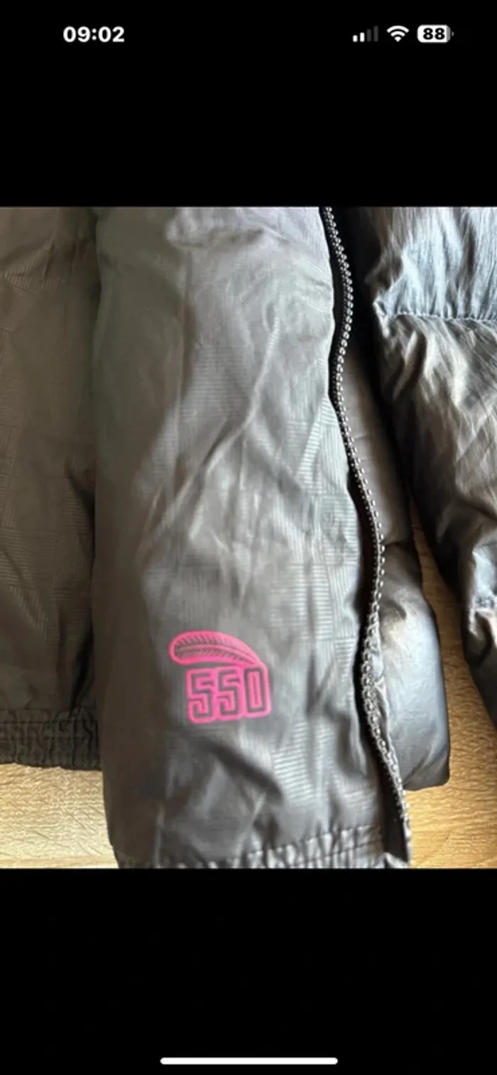 Veste doudoune Nike 550 logo brodé rose taille S - photo numéro 4
