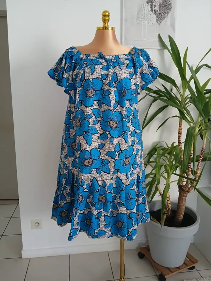 Robe courte d'été à motifs🌿💝 - photo numéro 4