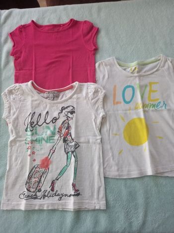 lot de 3 t-shirt manches courtes 4ans