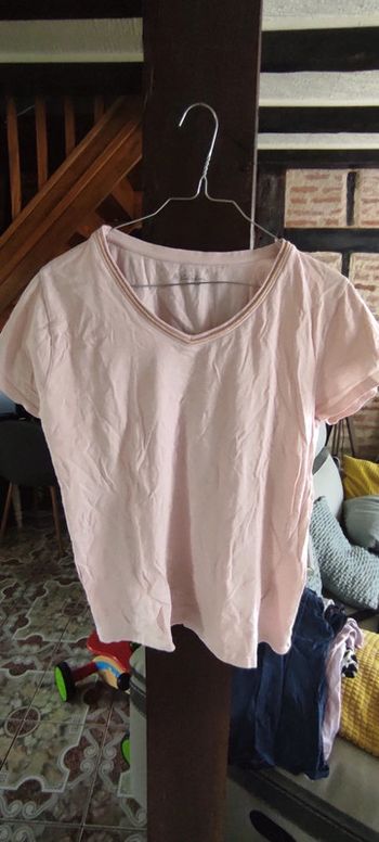 Débardeur rose et or