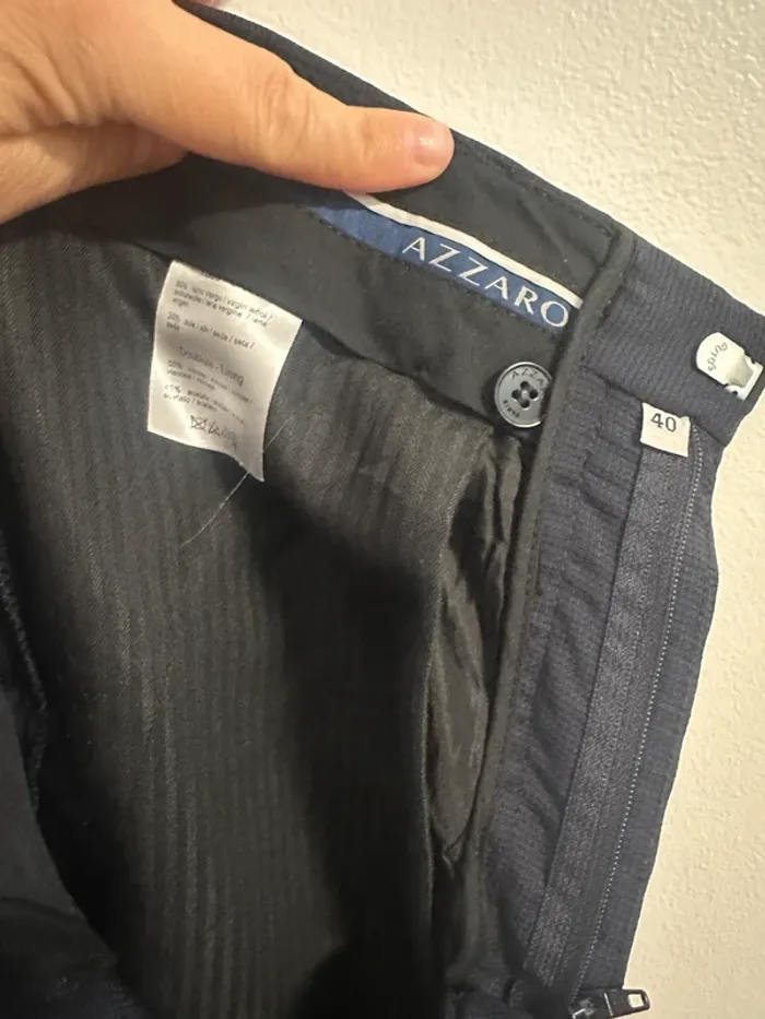 Pantalon à pince Azzaro Marine - photo numéro 6