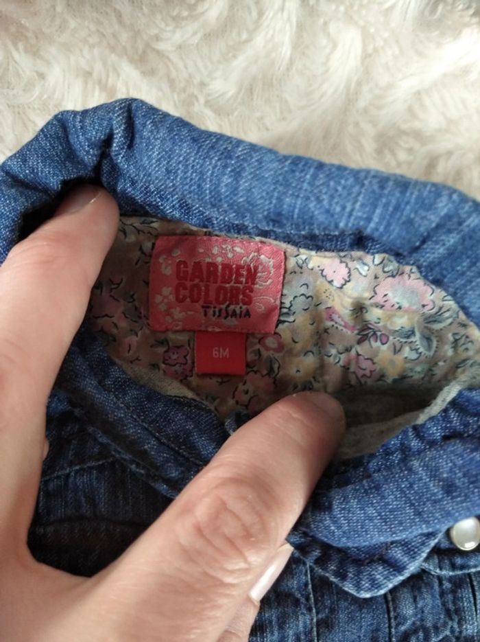 Robe doublée jeans Fille 6 mois Garden colors Tissaia Fleurs - photo numéro 8