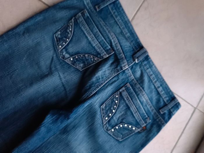 Jeans imprimé fleur taille L - très bon état - Onado jeans - photo numéro 4