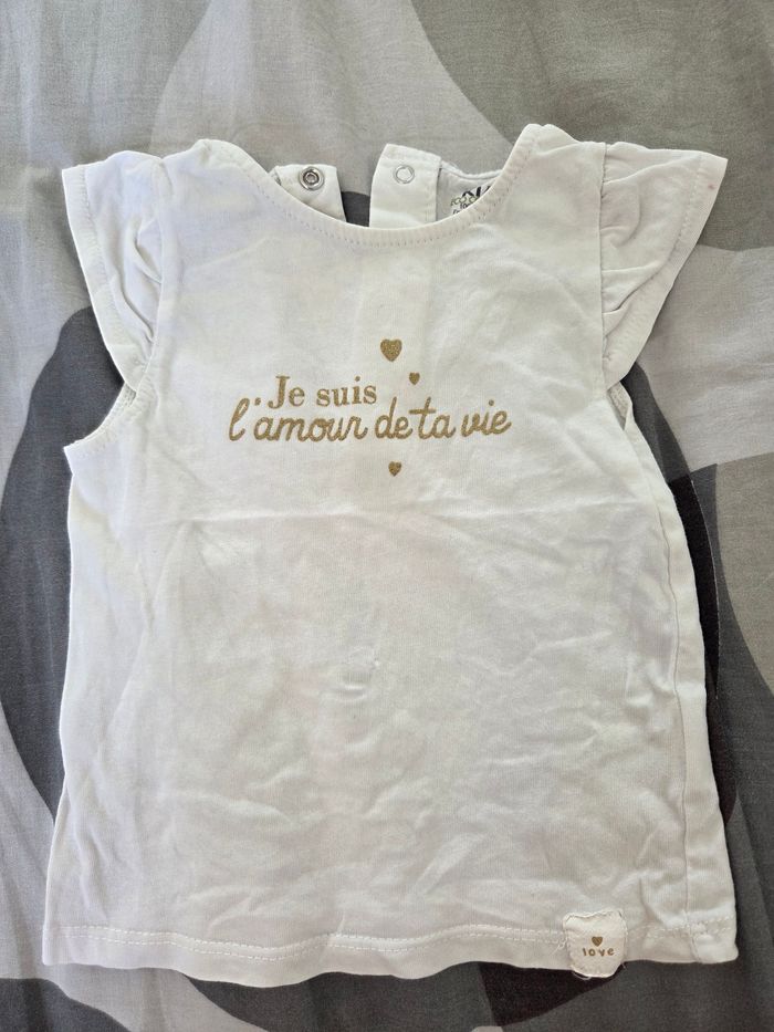 Lot tee-shirt été bébé fille 9 mois - photo numéro 3