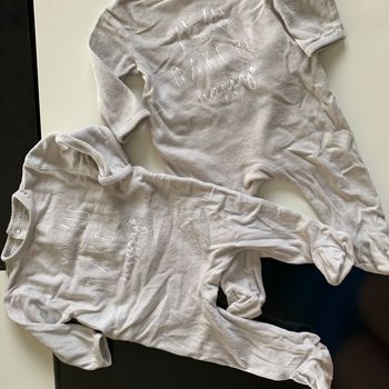 Lot 2 pyjamas velours 9 mois You make me happy Jumeaux