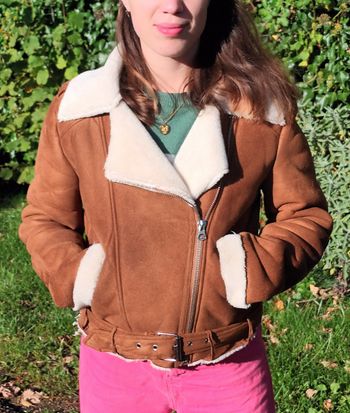 Veste en Daim Marron & Blanche Femme | Look Automne / Hiver 🍂🌾