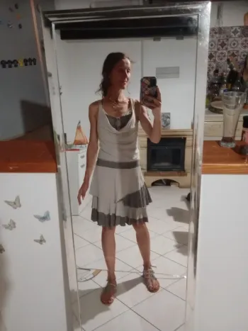 Robe femme 38 marron glacé fauve p