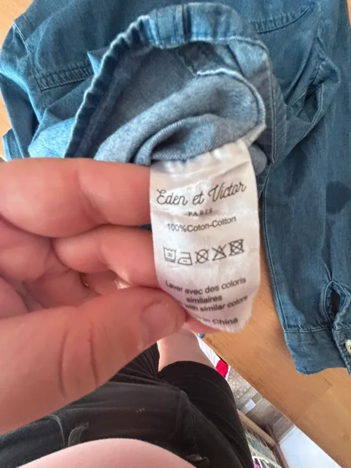 👖 Chemise en coton couleur jean  • Eden & Victor •  6 ans 👖 - photo numéro 5