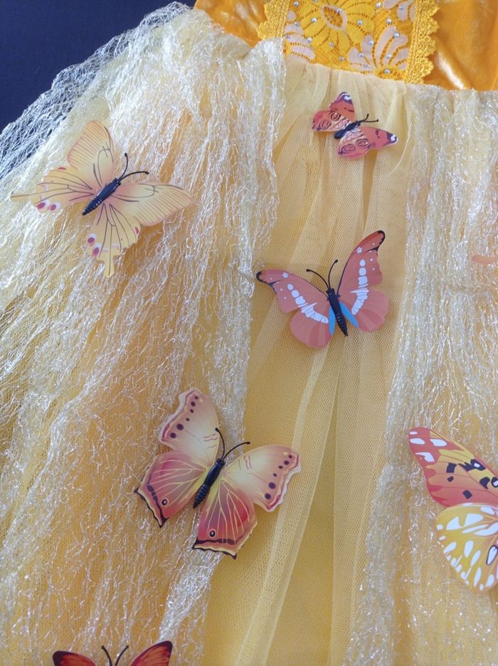 Déguisement robe princesse jaune papillon 6ans - photo numéro 2