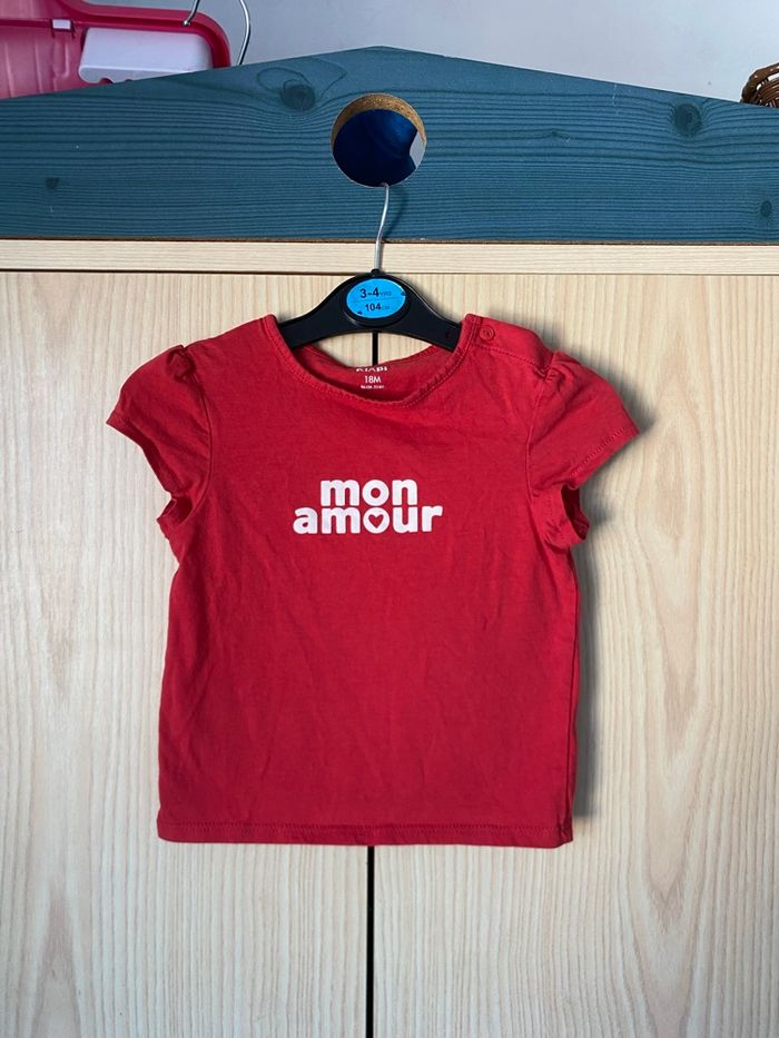 T-shirt « mon amour » Kiabi 18 mois