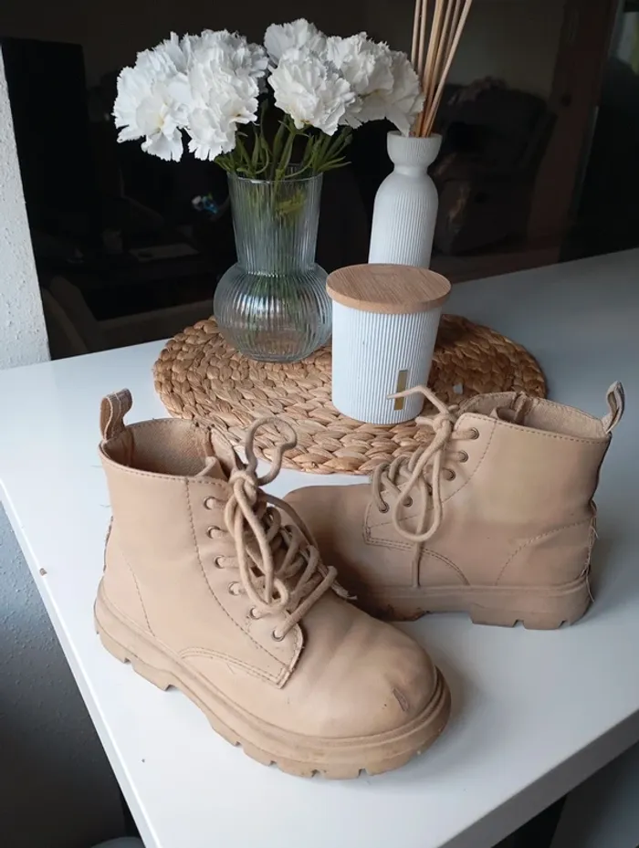 Bottines beige Zara