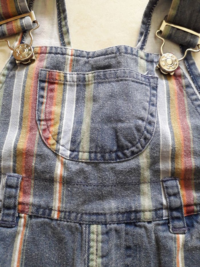 Salopette jeans courte - 6 mois - photo numéro 3