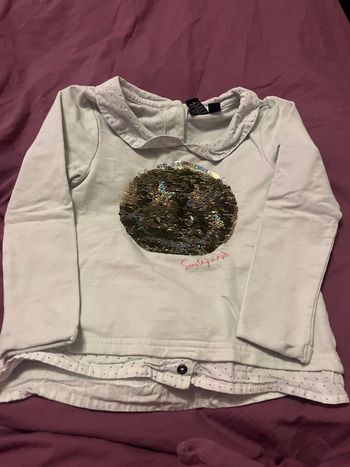 Pull chemise léger fille 4 ans smiley