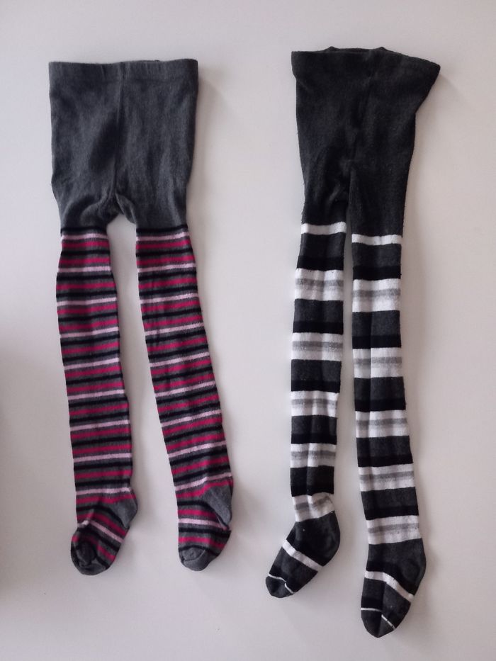 2 collants rayés hiver