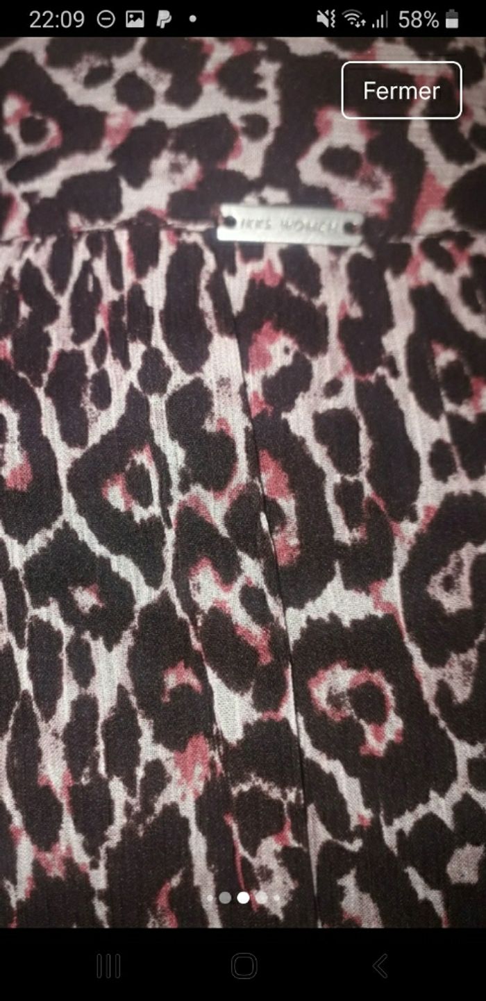 Super robe automne hiver à volants leopard Ikks taille 40 - photo numéro 4