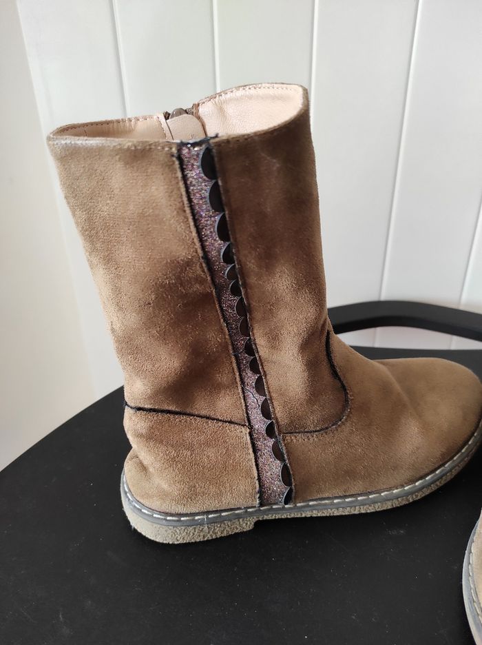 👢 Bottes fille – Pointure 32 – Nubuck marron - photo numéro 5