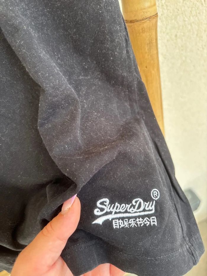 t-shirt noir uni superdry taille 38 - photo numéro 2
