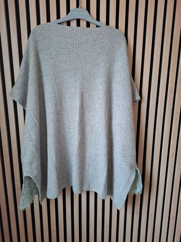 Poncho/cape avec laine bohème hippie chic romantique T unique - photo numéro 7