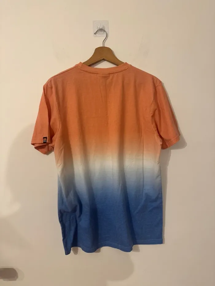 T-shirt Ellesse dégradé orange/bleu – Logo brodé – Taille L - photo numéro 4