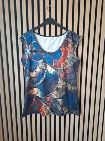 Débardeur blouse fluide imprimée T 38