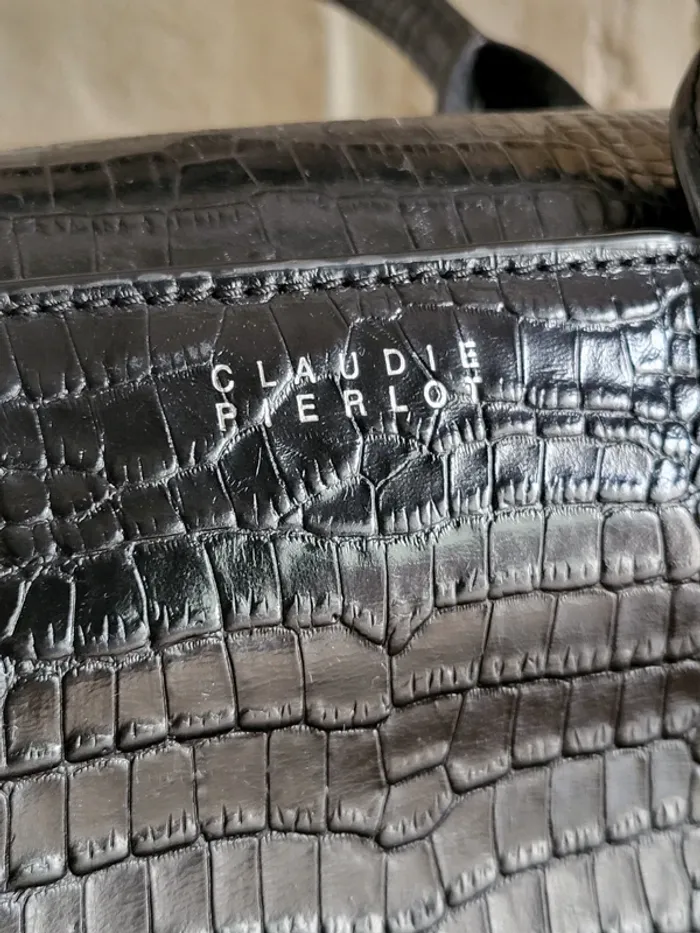 Sac à main Anouck Claudie Pierlot - cuir texturé noir - photo numéro 5