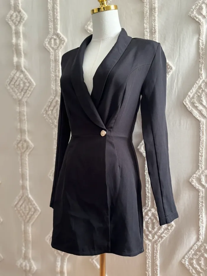Robe blazer combi-short noire AMISU – taille 34 / XS – chic & pratique classy - photo numéro 3