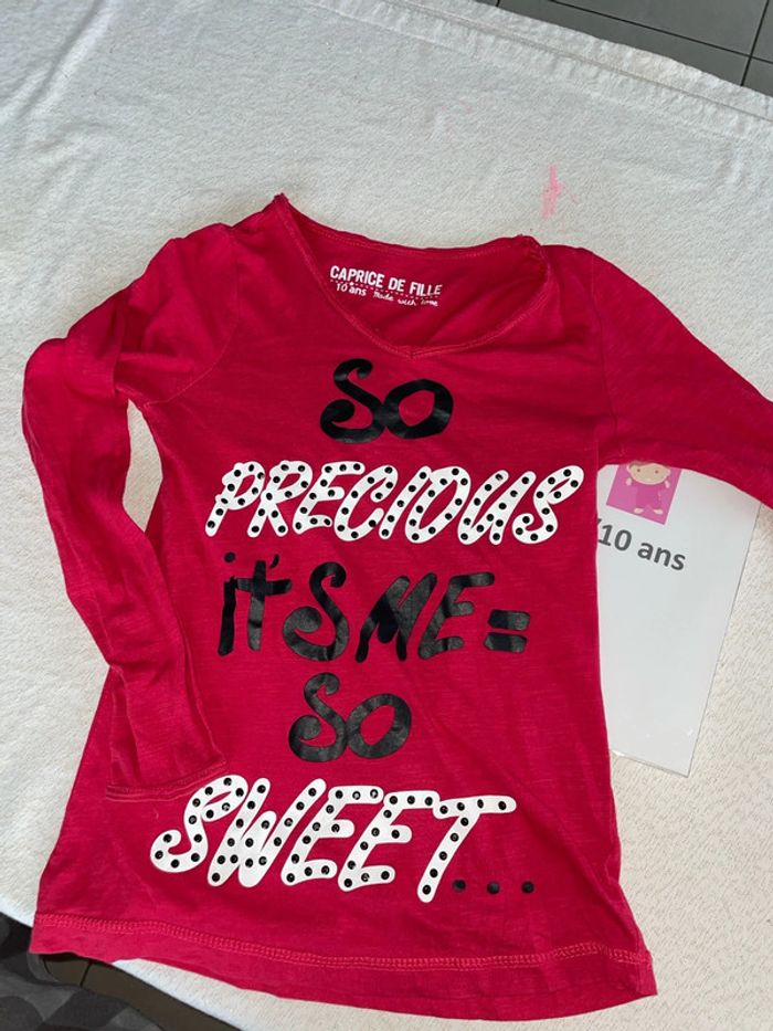 Tee shirt caprice de fille 10 ans