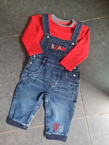 Ensemble salopette t-shirt 9 mois