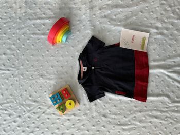 robe manches courtes marine et bordeaux 6 mois petit bateau