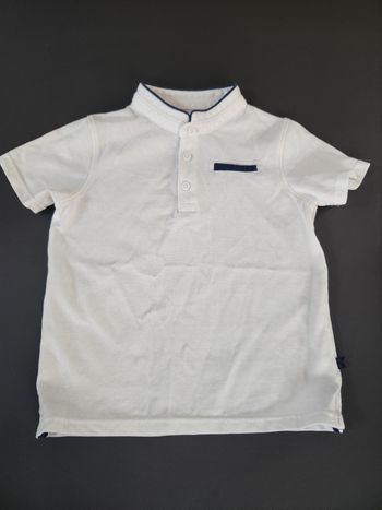 Polo t-shirt ceremonie autre garçon okaidi 4 ans blanc