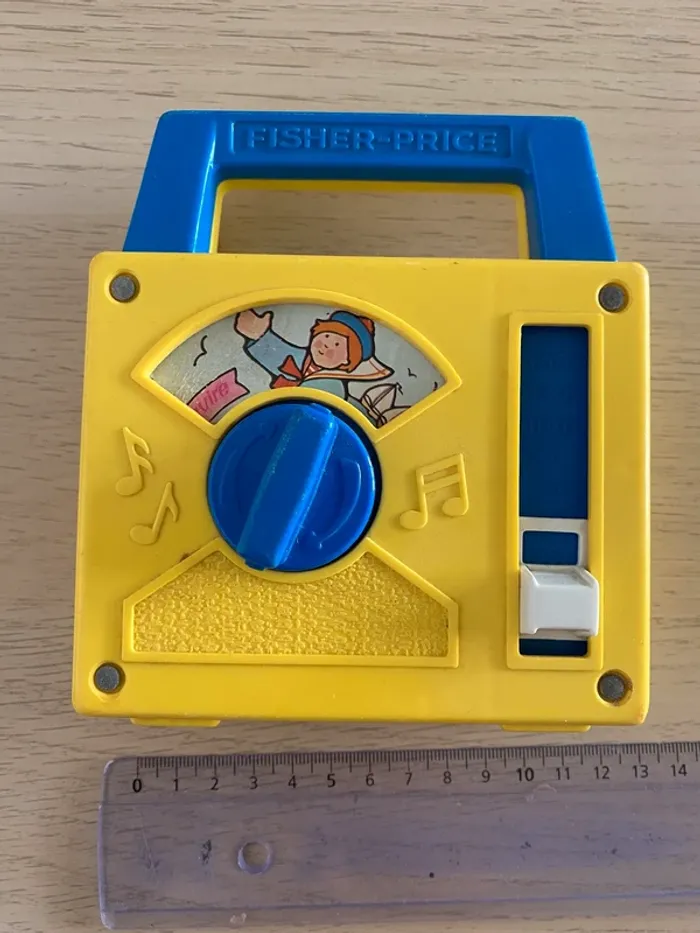Boote musique ficher price 1981 jaune il était un petit navire box music vintage - photo numéro 3