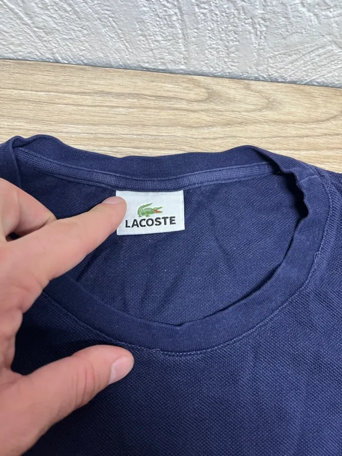 T-shirt Lacoste - couleur bleu marine - taille L - photo numéro 3