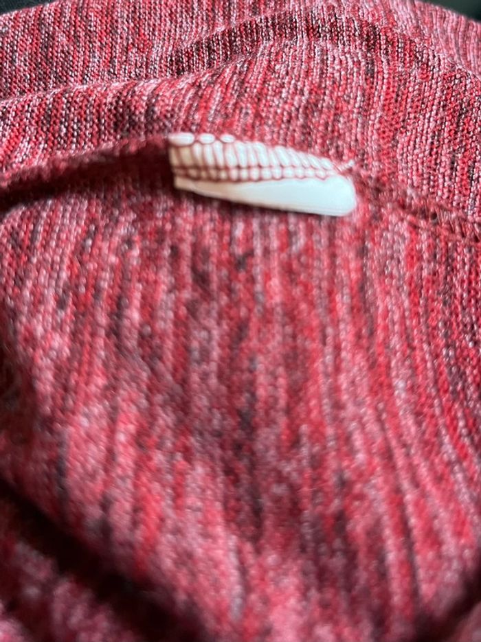 T-shirt crop top épais avec effet épaulettes - rouge foncé - photo numéro 15