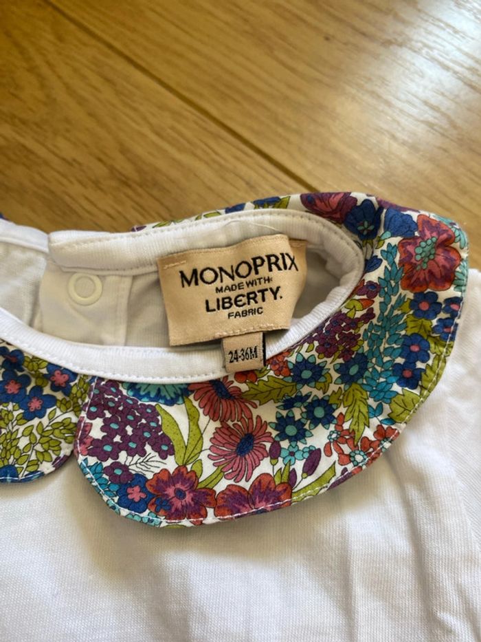 34-36 mois body col liberty Monoprix manches longues - photo numéro 3